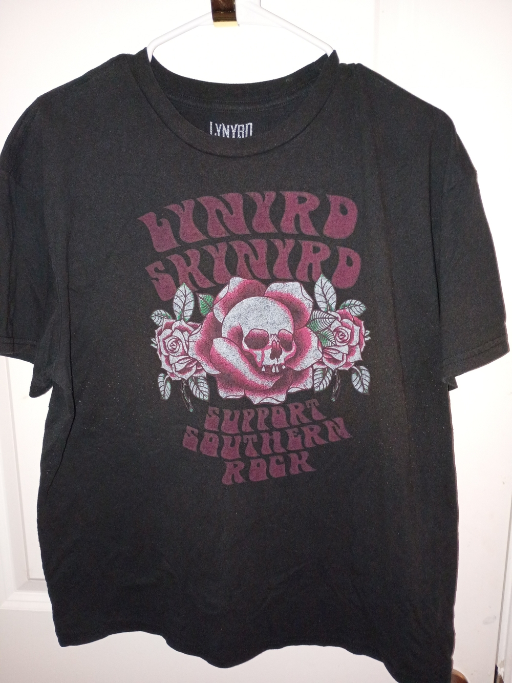 Lynyrd Skynyrd Ladies Rose Skull Black T-shirt
